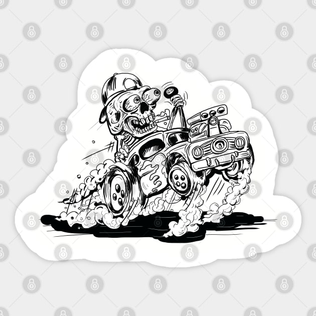 Coffin Dodger Hot Rod Ride Sticker by silentrob668